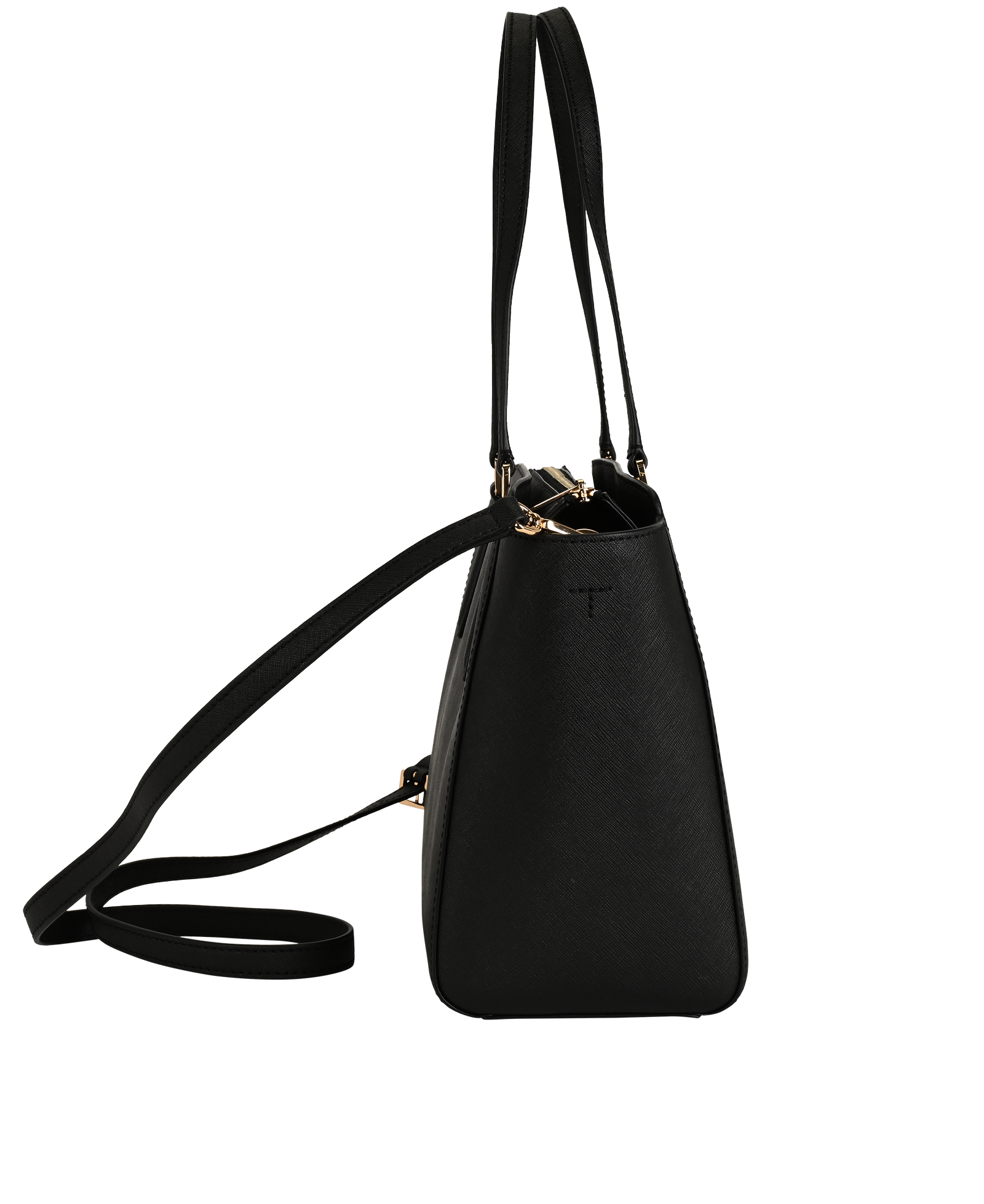 Small Emerson Top Zip Tote, &pound;140, Handbags, Black, Leather, Side view